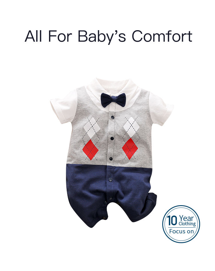Thumbnail: 0-18 Baby Bodysuit Gentleman Style Handsome Formal Cotton Comfortable Soft Boys 