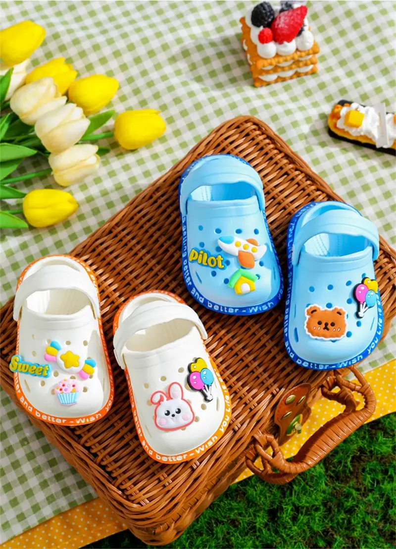 Thumbnail: Summer Sandals For Girls Kids Baby Boys Girls Cartoon Baby Sandals Flat Heel Sol