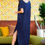 Thumbnail: Short Sleeved Side Slit Oversized V-Neck Pocket Maxi Dress