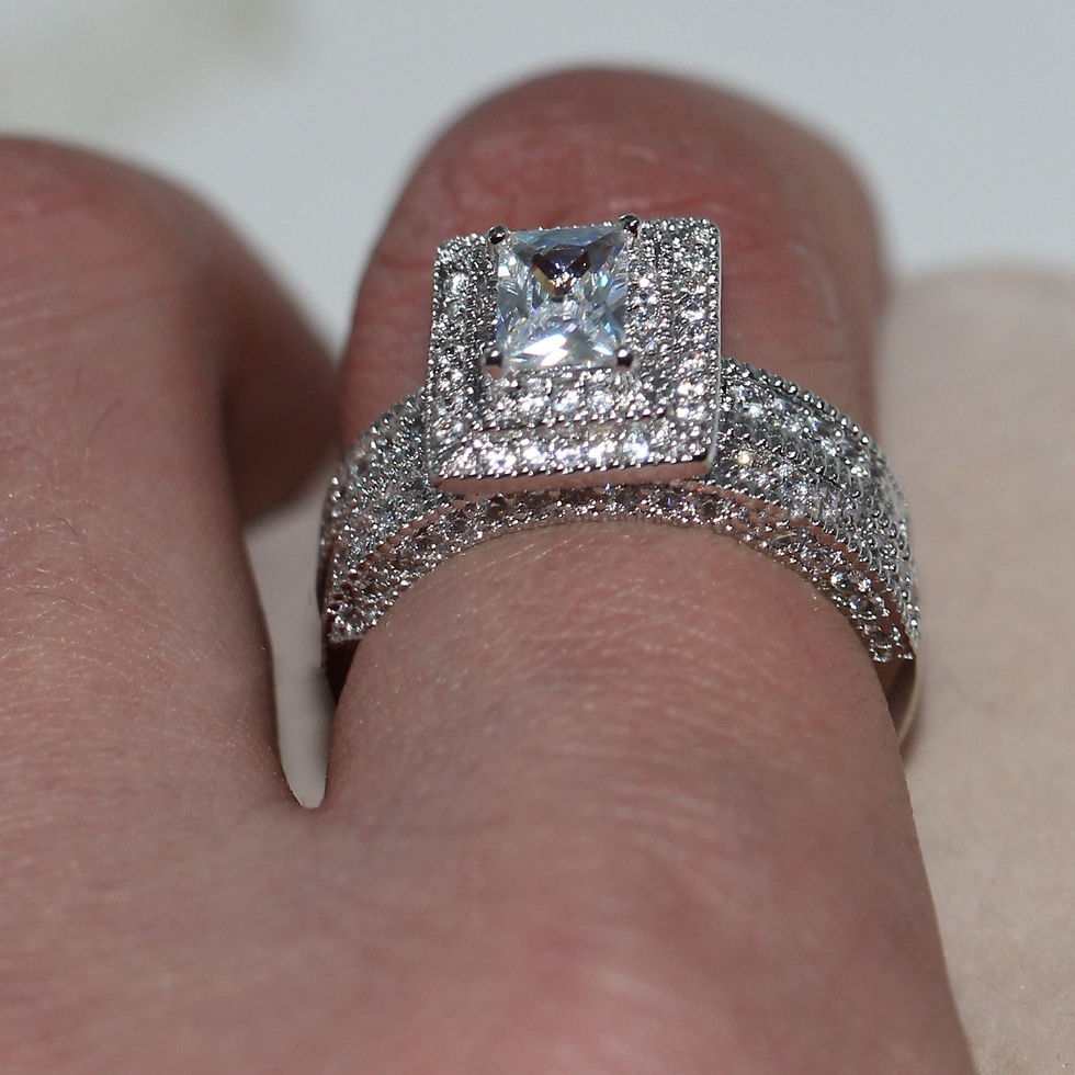 Thumbnail: Wish hot sale zircon ring high-end foreign trade European luxury double-layer