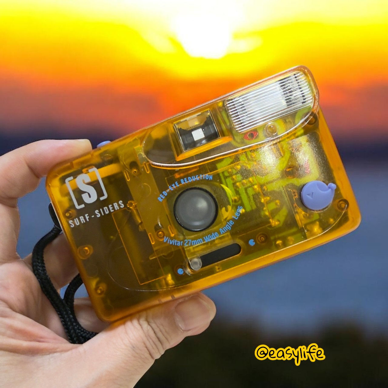 中古園區 -  Vivitar CV35「Surf-Siders」限量版透明黃色底片相機
