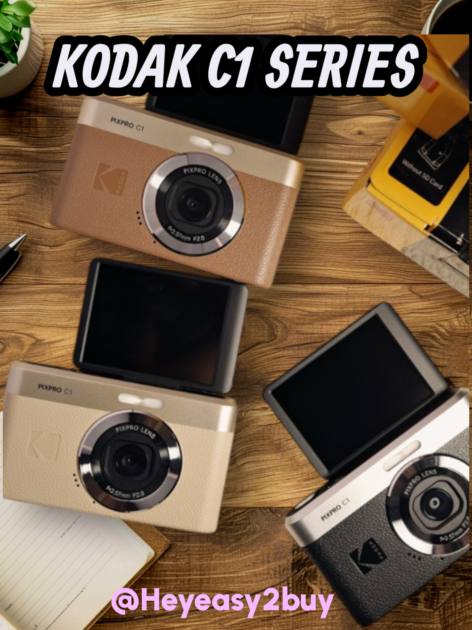 DIGICAM - 【Kodak 柯達】PIXPRO C1 可翻轉螢幕隨身型數位相機(1300萬畫素)