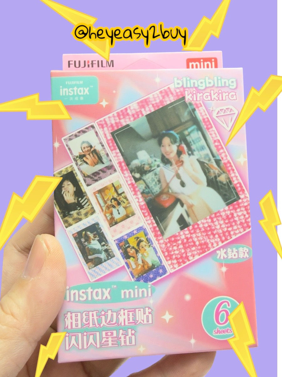 STICKER - 富士 instax mini 拍立得相紙的「閃閃星鑽」邊框裝飾貼紙(水鑽款) X 6貼