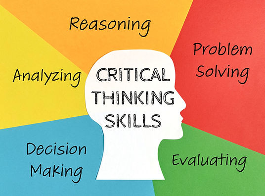 Critical thinking skills - reasoning, problem solving, evaluating, decision making, analyz