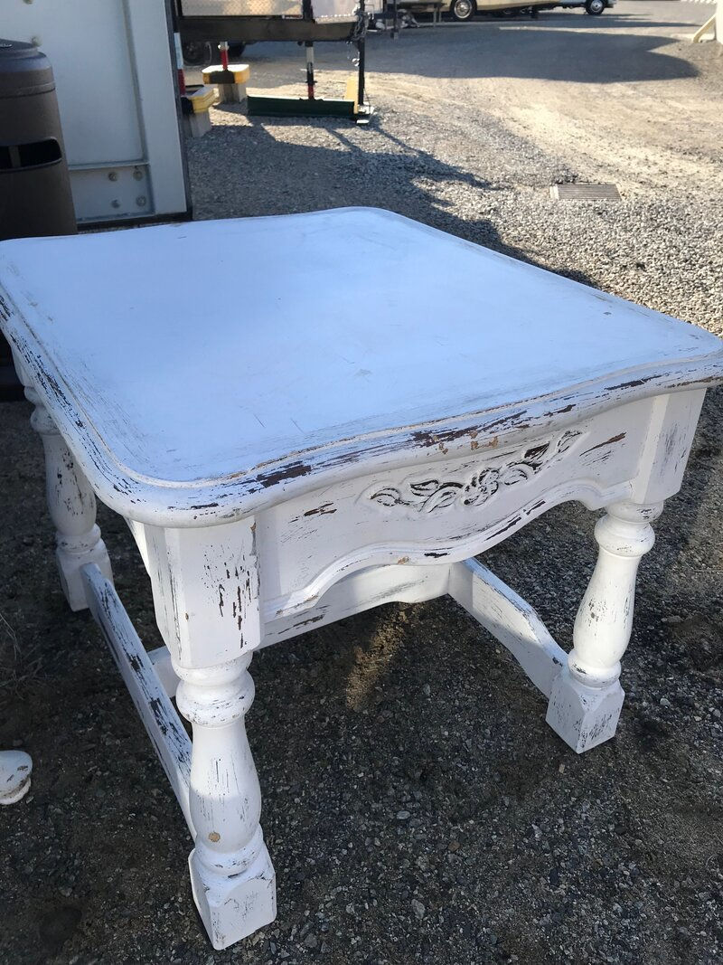 White vintage side table