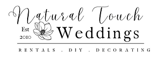 Natural Touch Weddings logo with magnolia flower — Okanagan wedding rentals, DIY décor, and decorating services since 2010.”