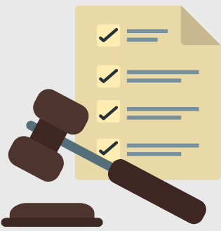 Piece of paper with HQIM legislation on it and a gavel in front of it