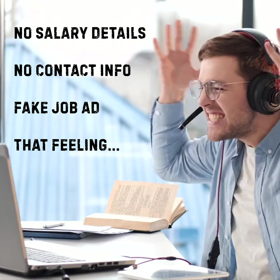 A young man wearing a headset sits at a desk in front of a laptop, smiling excitedly with his hands raised, as if celebrating during an online call.
