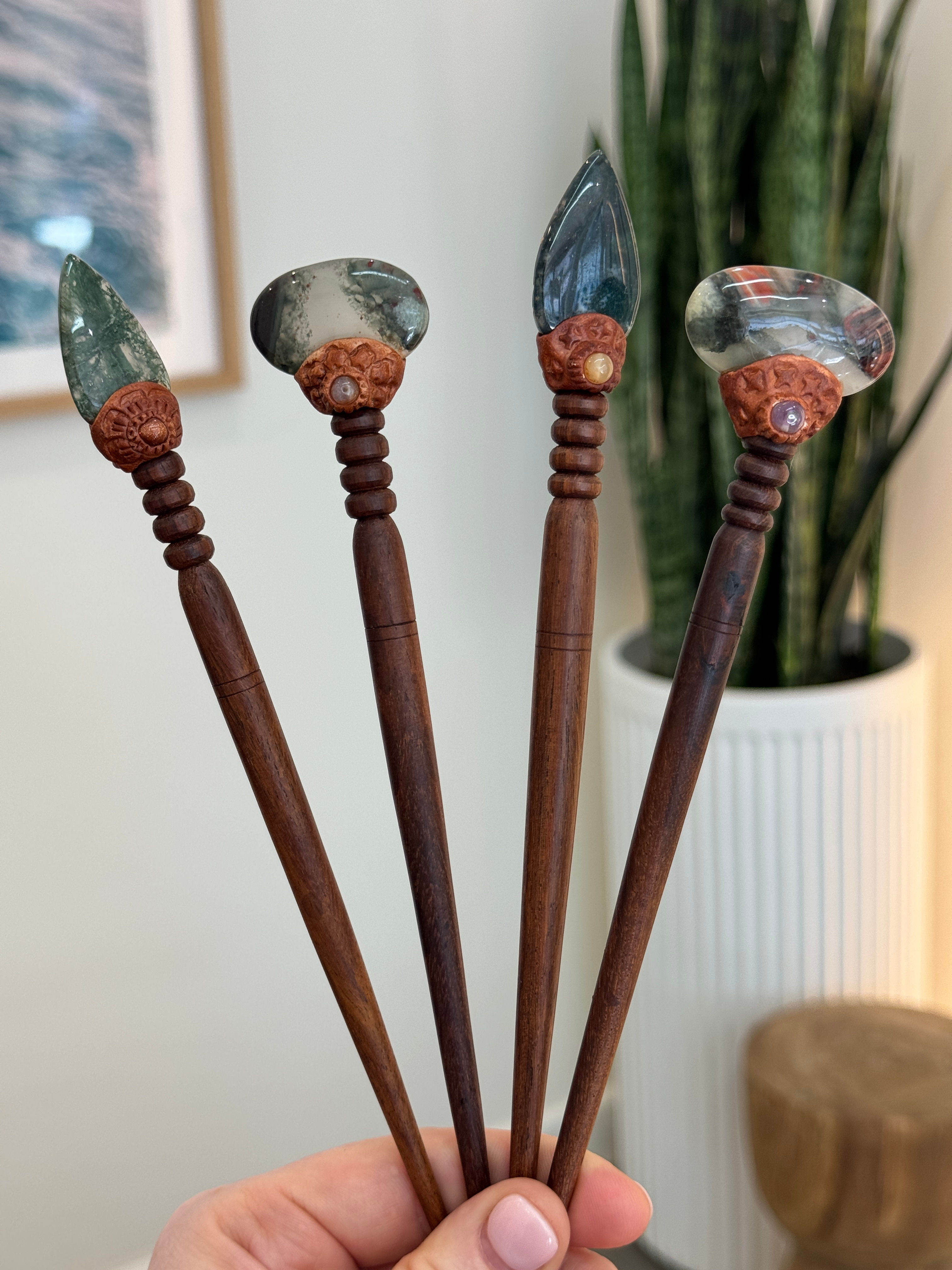 ✧ Real Gemstone Hair Sticks ✧