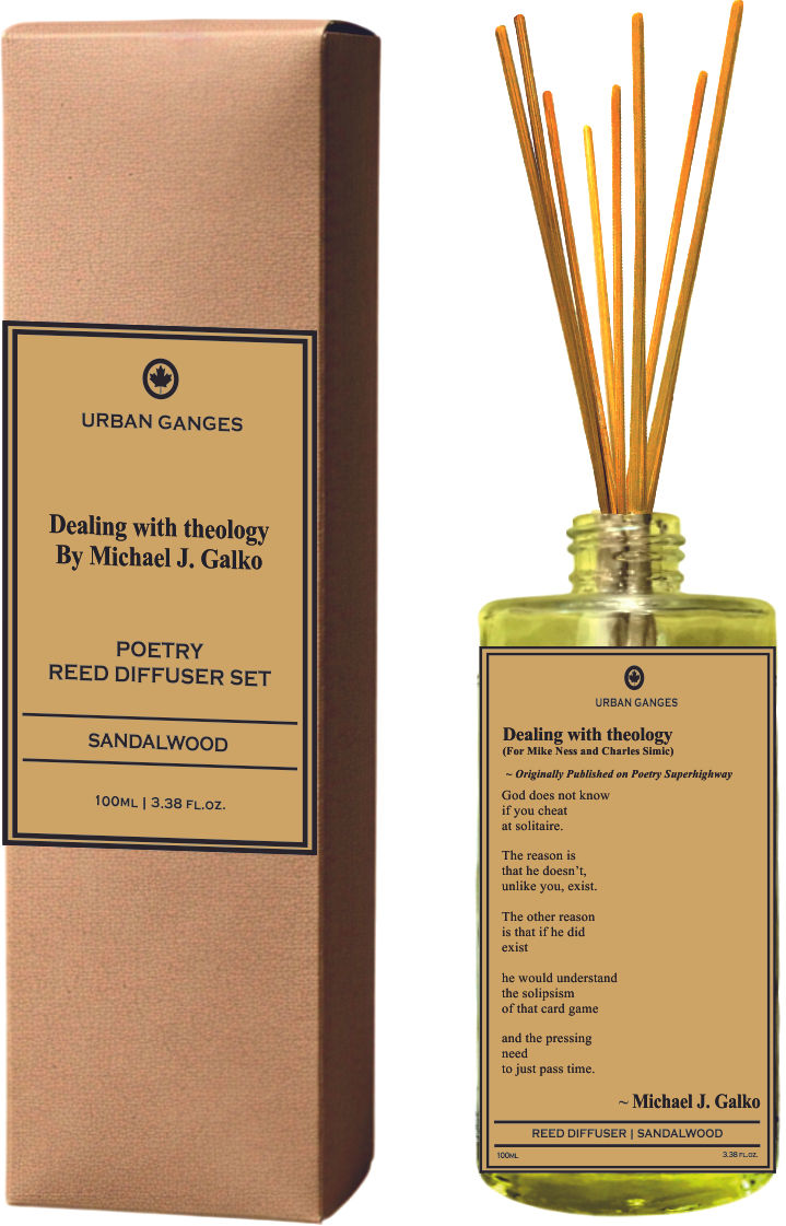 Dealing with theology by Michael J. Galko | Sandalwood Poetry Reed Diffuser Se