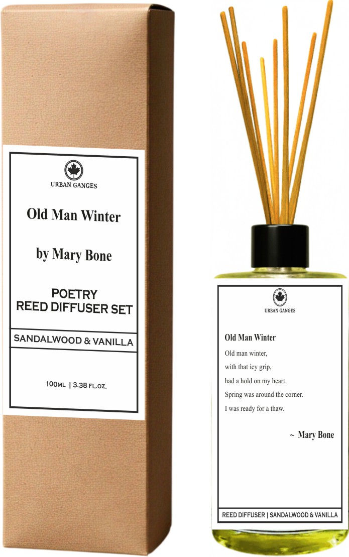 Old Man Winter by Mary Bone | Sandalwood & Vanilla Poetry Reed Diffuser Set