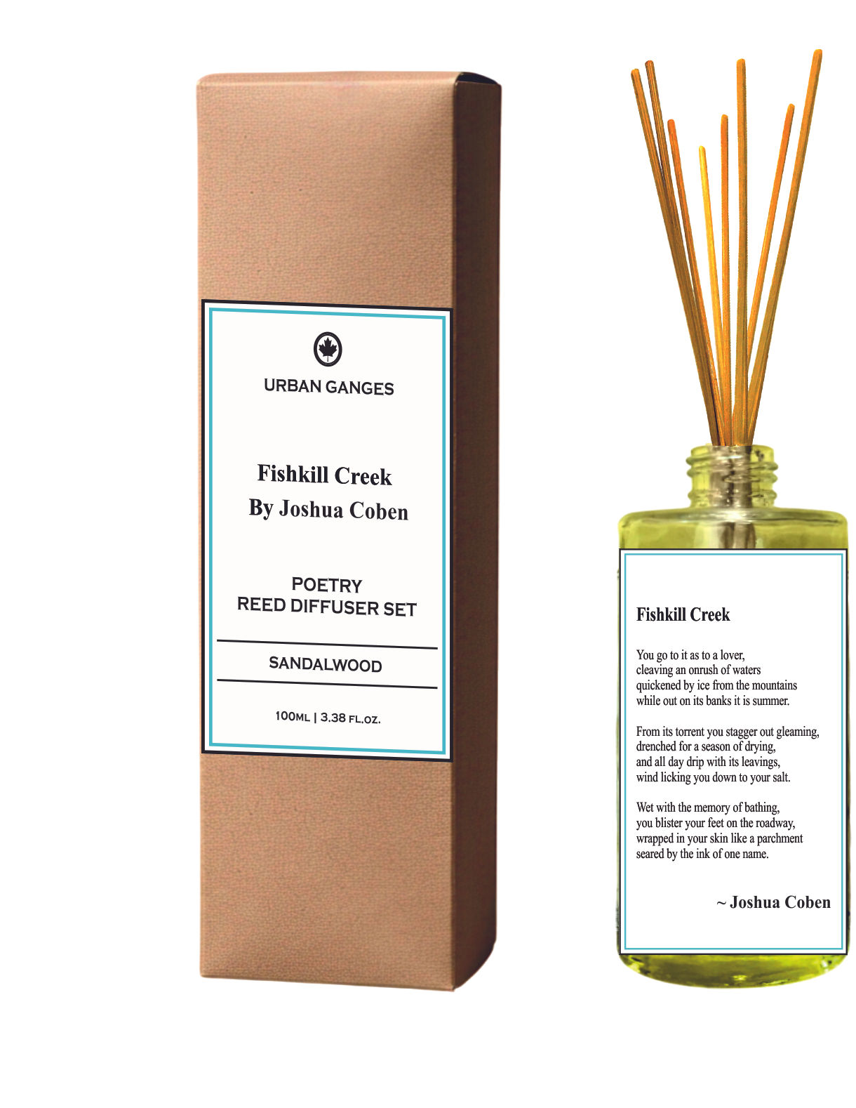 Fishkill Creek by Joshua Coben | Sandalwood Poetry Reed Diffuser Set