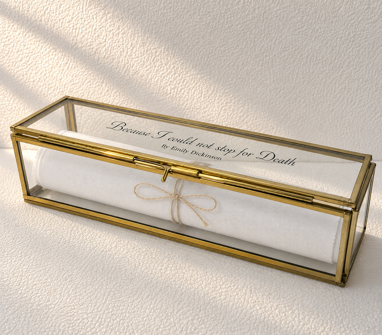 Because I could not stop for Death By Emily Dickinson | Poetry Fabric Glass Box