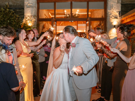 Kelly and Mike's relaxed wedding at the Great Tythe Barn.