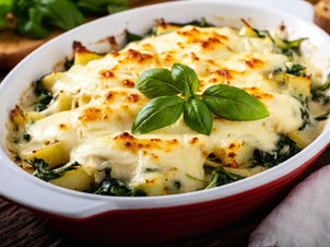 Gratinado de Bacalhau com Espinafres