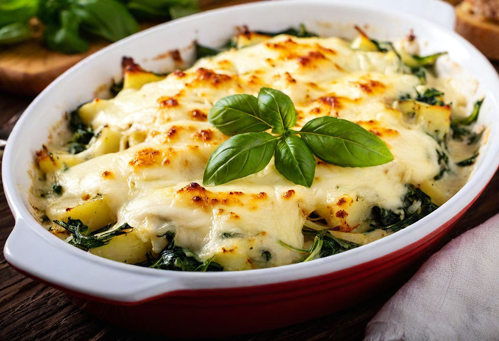 Gratinado de Bacalhau com Espinafres