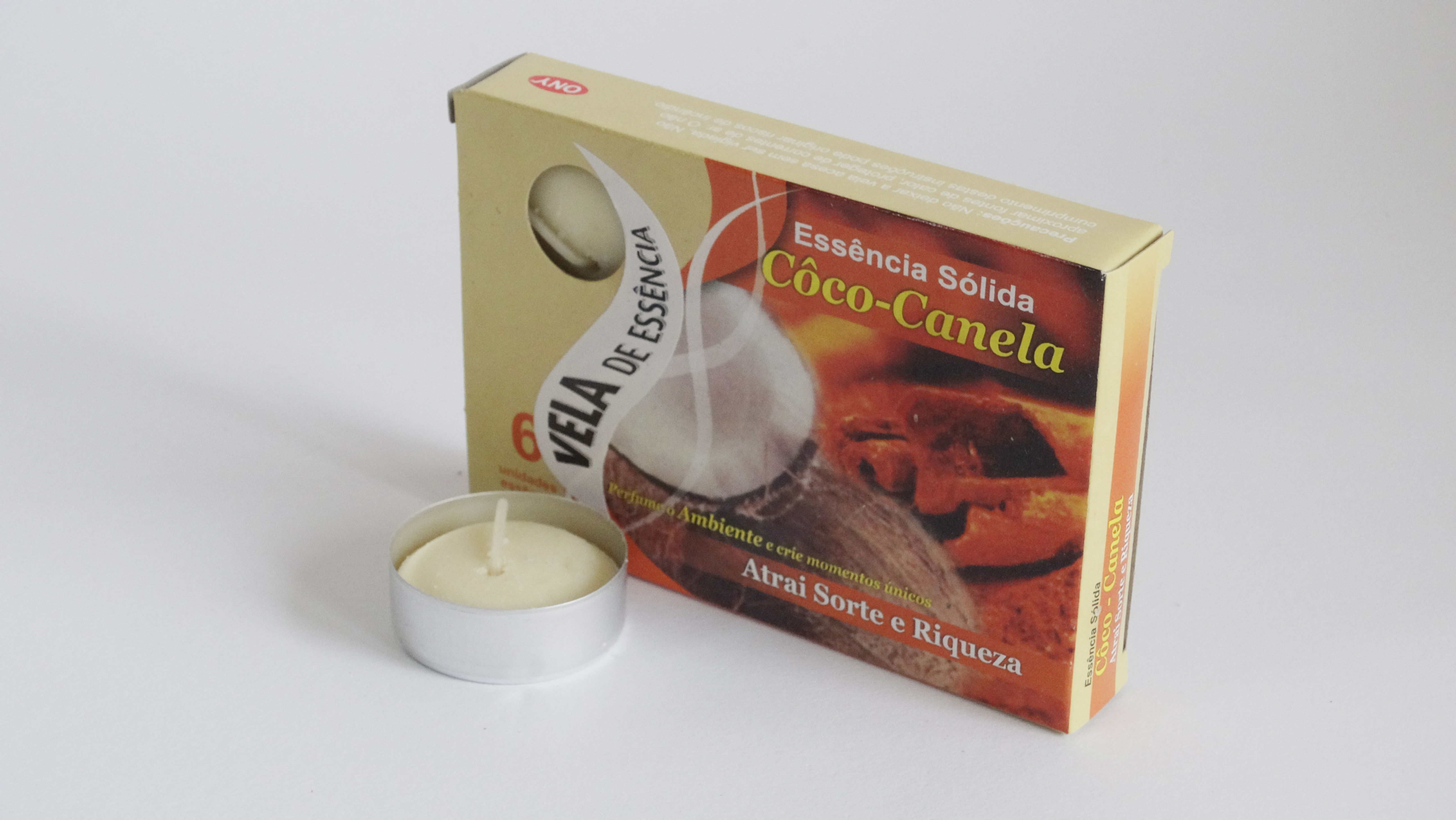 Vela T-Light de Côco - Canela