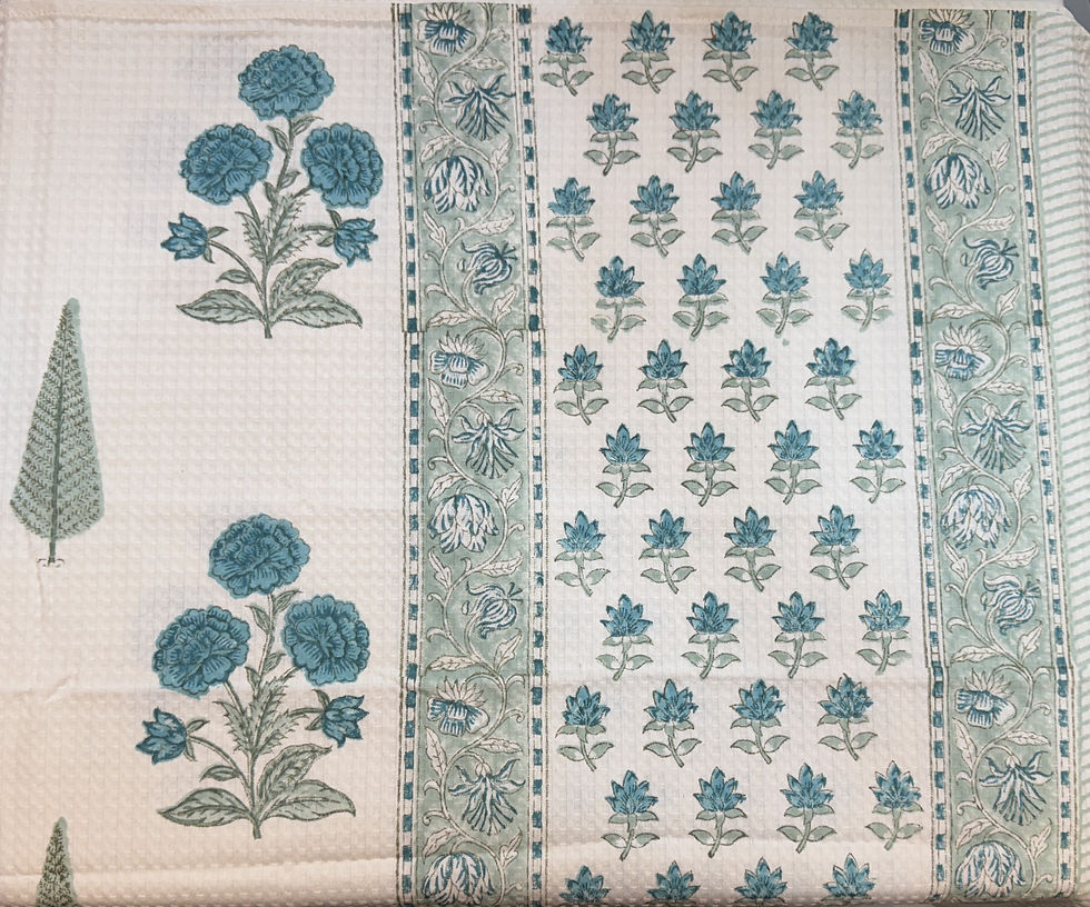 Thumbnail: Jaipuri Handblock Print on Waffle Cotton