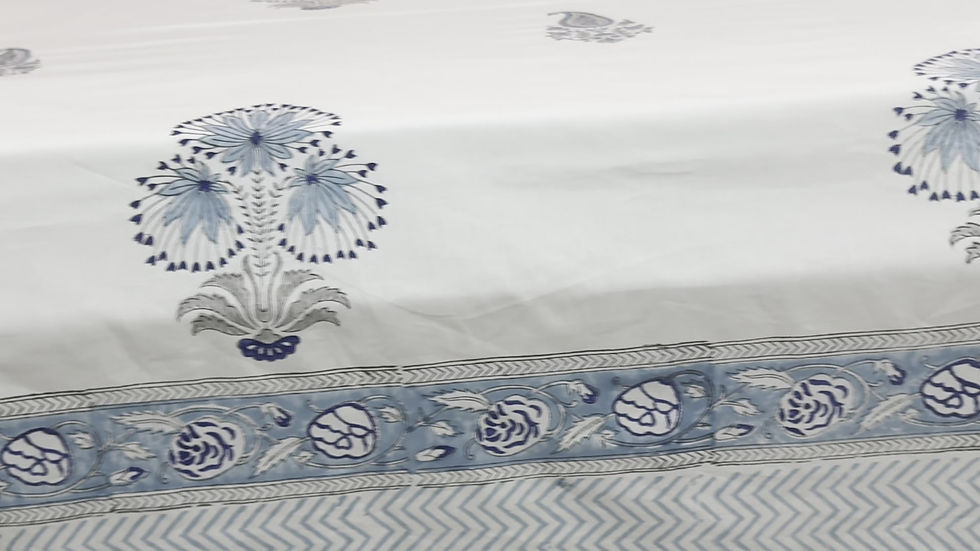Thumbnail: Indigo Blossom- Handblock Bedsheet 100% Cotton (Percale) 220TC