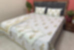 Thumbnail: Golden Blossom – Quilted Hand Block Bedding Set