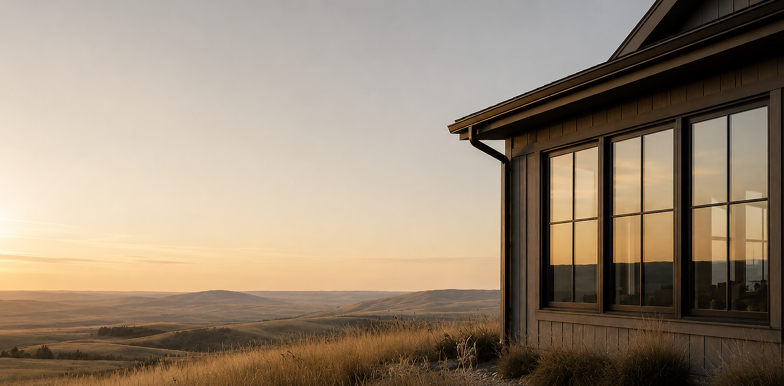 House with new windown on the Prairie in North Dakota