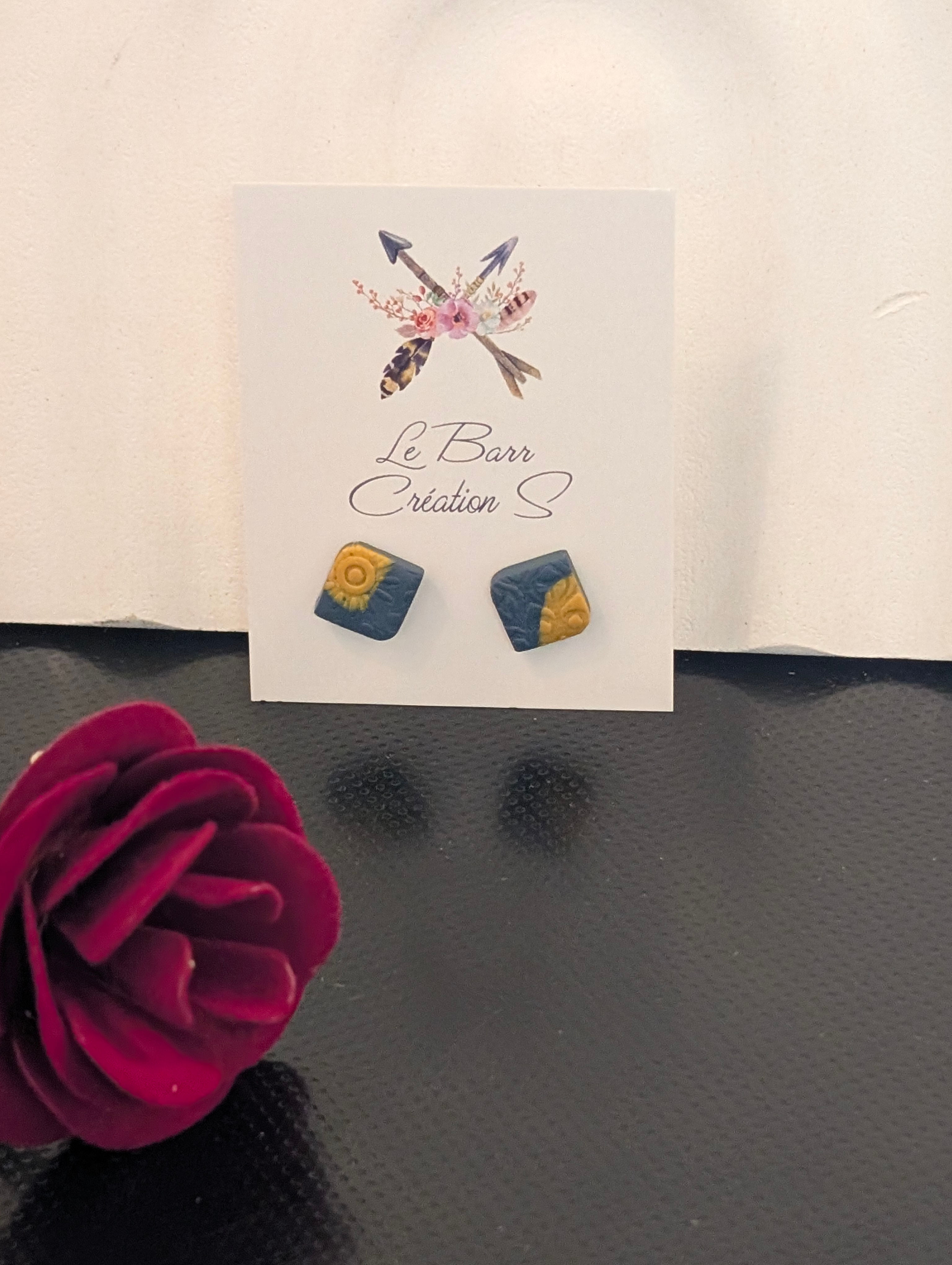 Boucles d'oreilles Barr Polymère losange 