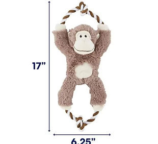 Frisco Monkey Plush with Rope Squeaky Dog Toy, MediumLarge.jpg