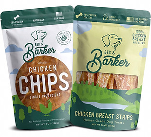 Beg & Barker Whole Chicken Jerky Strip & Chips Natural Single Ingredient Dog Treats, 10-oz