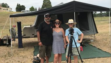 George & Shelly standing in front of Cub Brumby