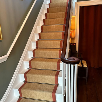 Bespoke stair runner with professional binding in Cambridge