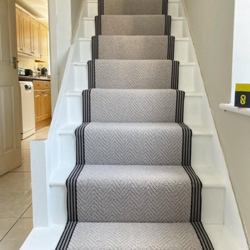 Bespoke stair runner with professional binding in Welwyn Garden City