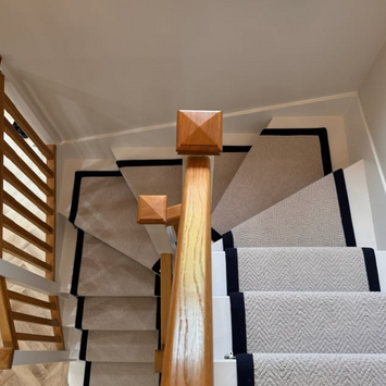 Bespoke stair runner with professional binding in Chadwell Heath