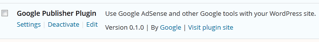 Google Adsense plugin settings