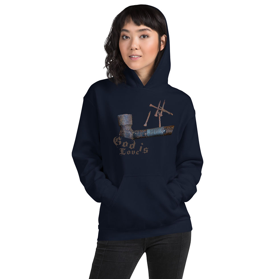 Thumbnail: Unisex Hoodie God is Love Hammer and nails