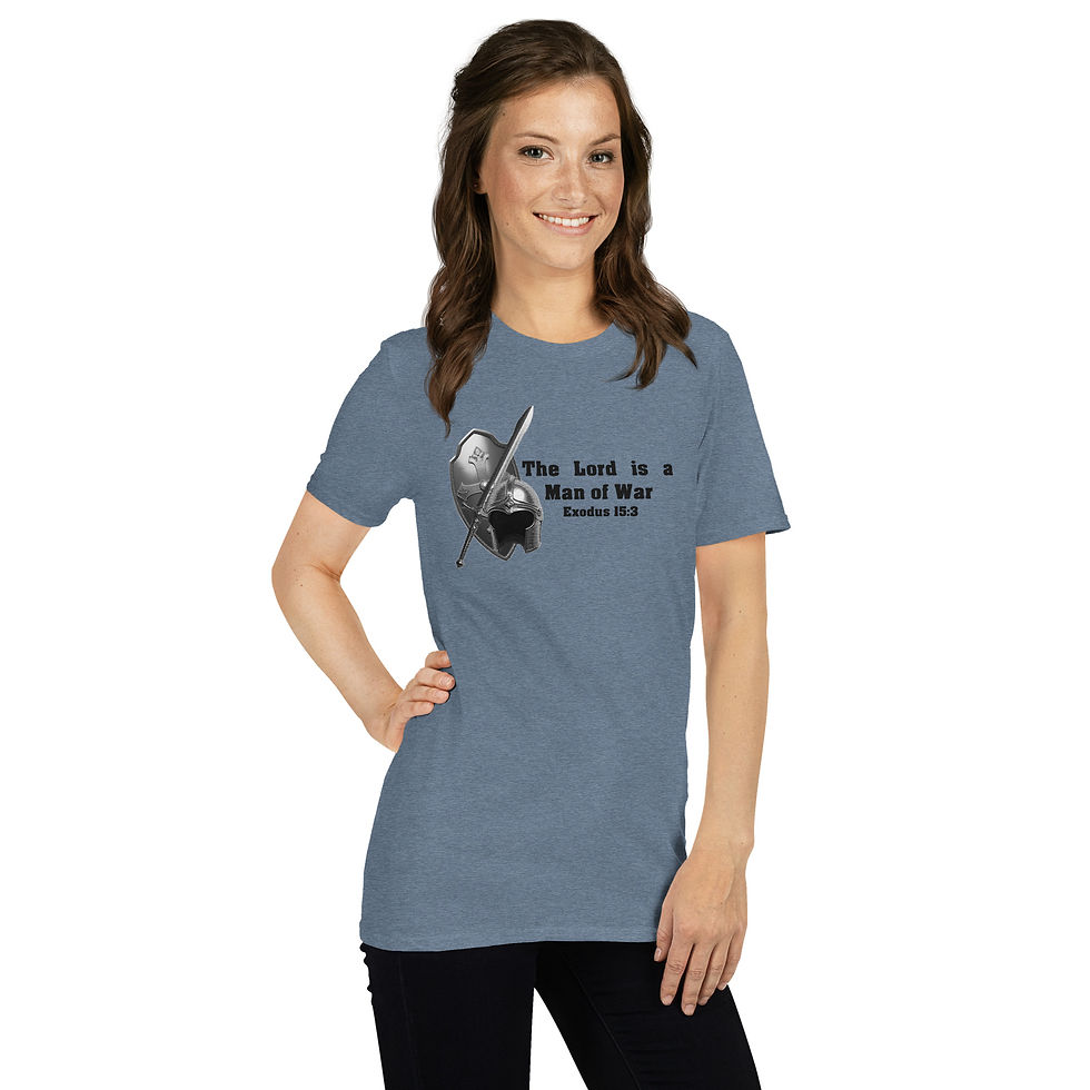 Thumbnail: Short-Sleeve Women's T-Shirt The Lord is a Man of War.