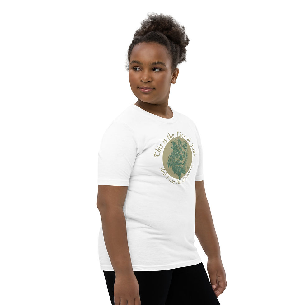 Thumbnail: Girls Youth Short Sleeve T-Shirt This is the Lion of Juda and I am His Daughter