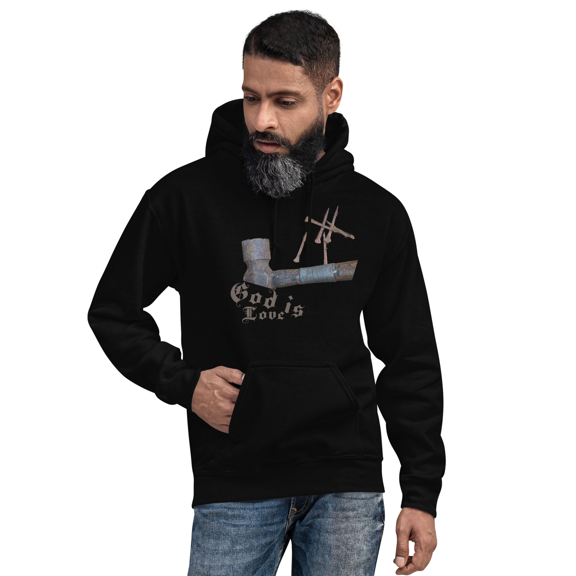 Unisex Hoodie God is Love Hammer and nails