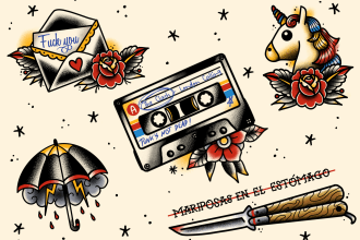Best Price!  create a traditional or neotraditional custom tattoo design or illustration