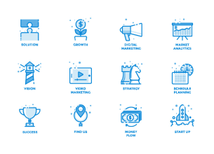 Review design modern flat custom vector graphic icons