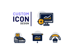 Review create custom icon design for apps or website