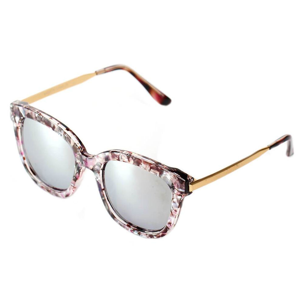 Oversize Mirrored Horned Rim Sunglasses