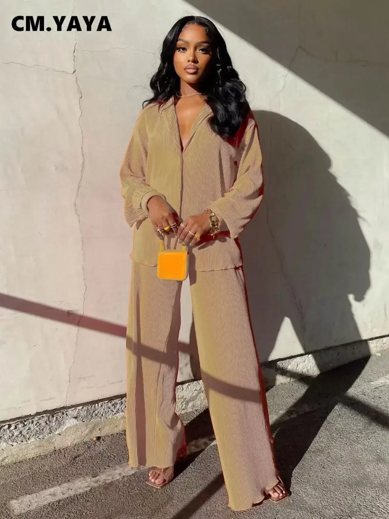 Women's Colourful Ribbed Wide Leg Co-Ord Set