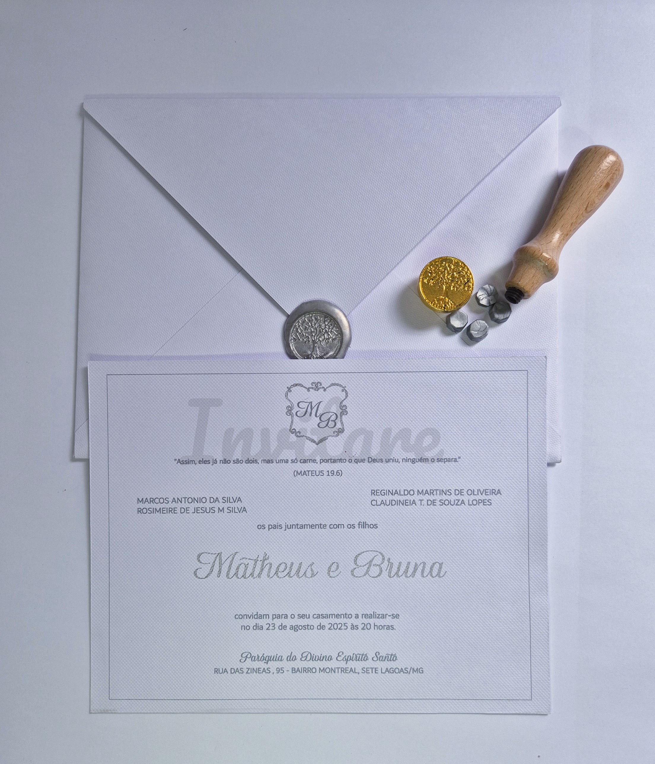 Convite Clássico Bruna e Matheus