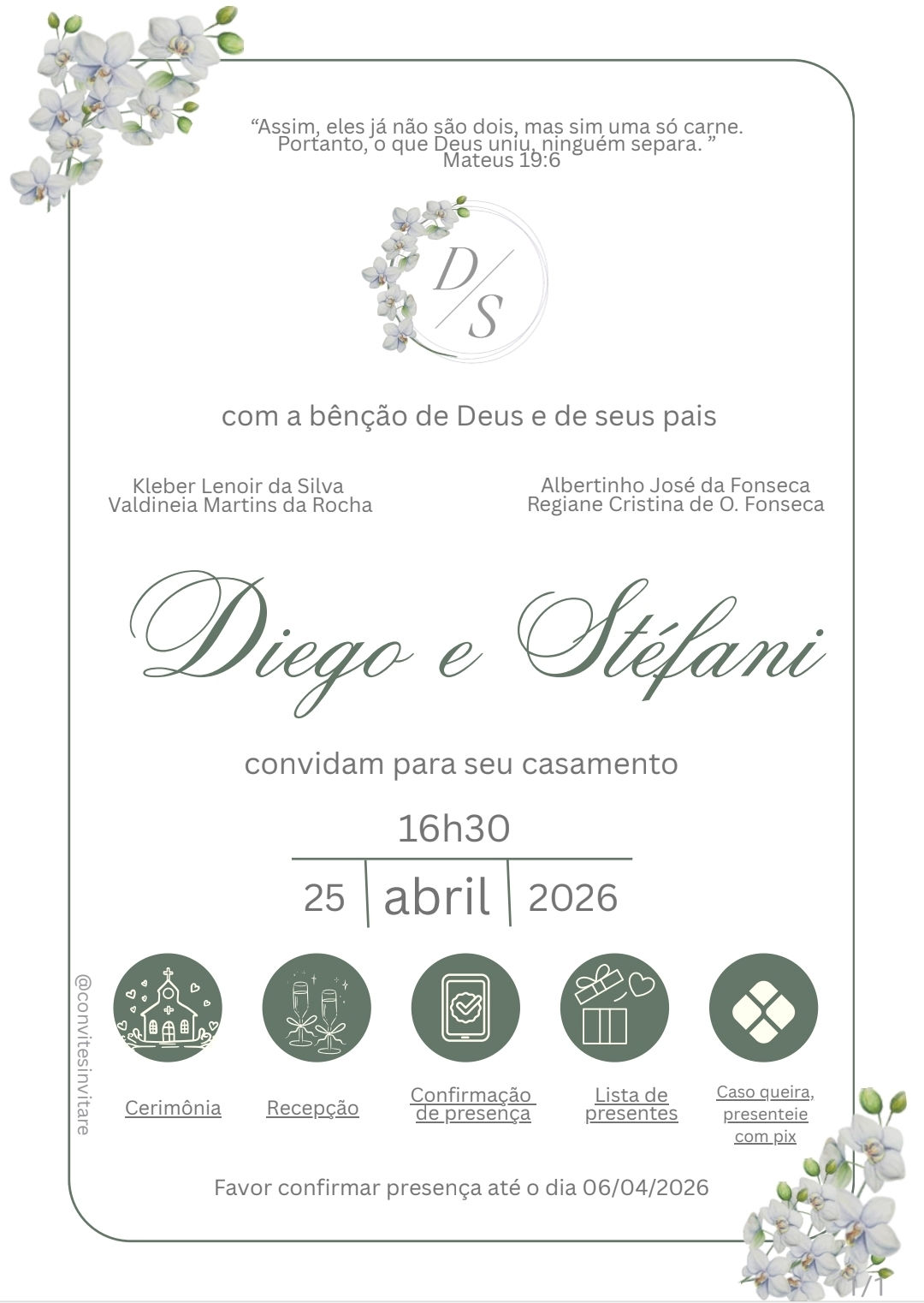 Convite Digital Interativo Diego e Stéfani