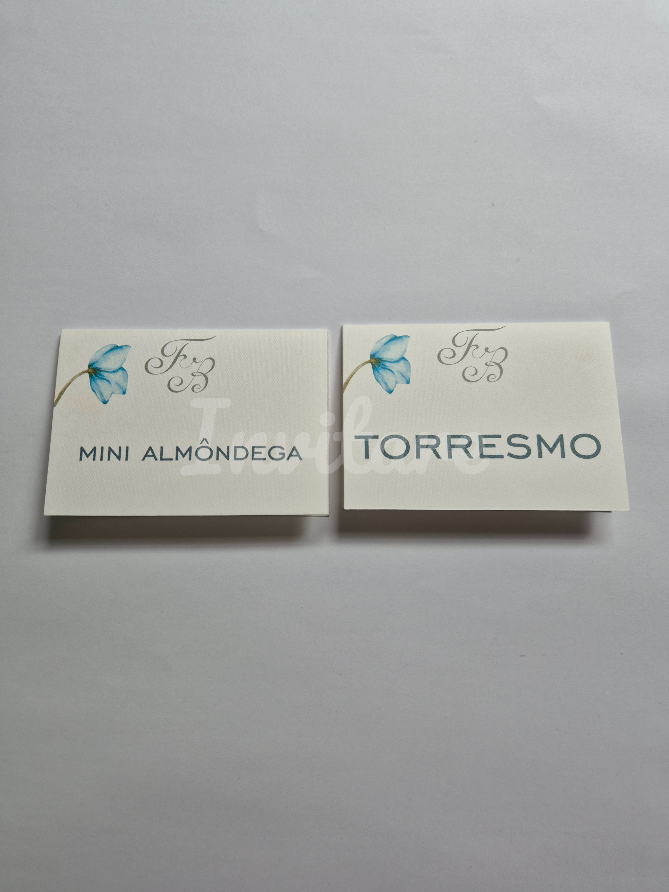 Placa de buffet Romance azul