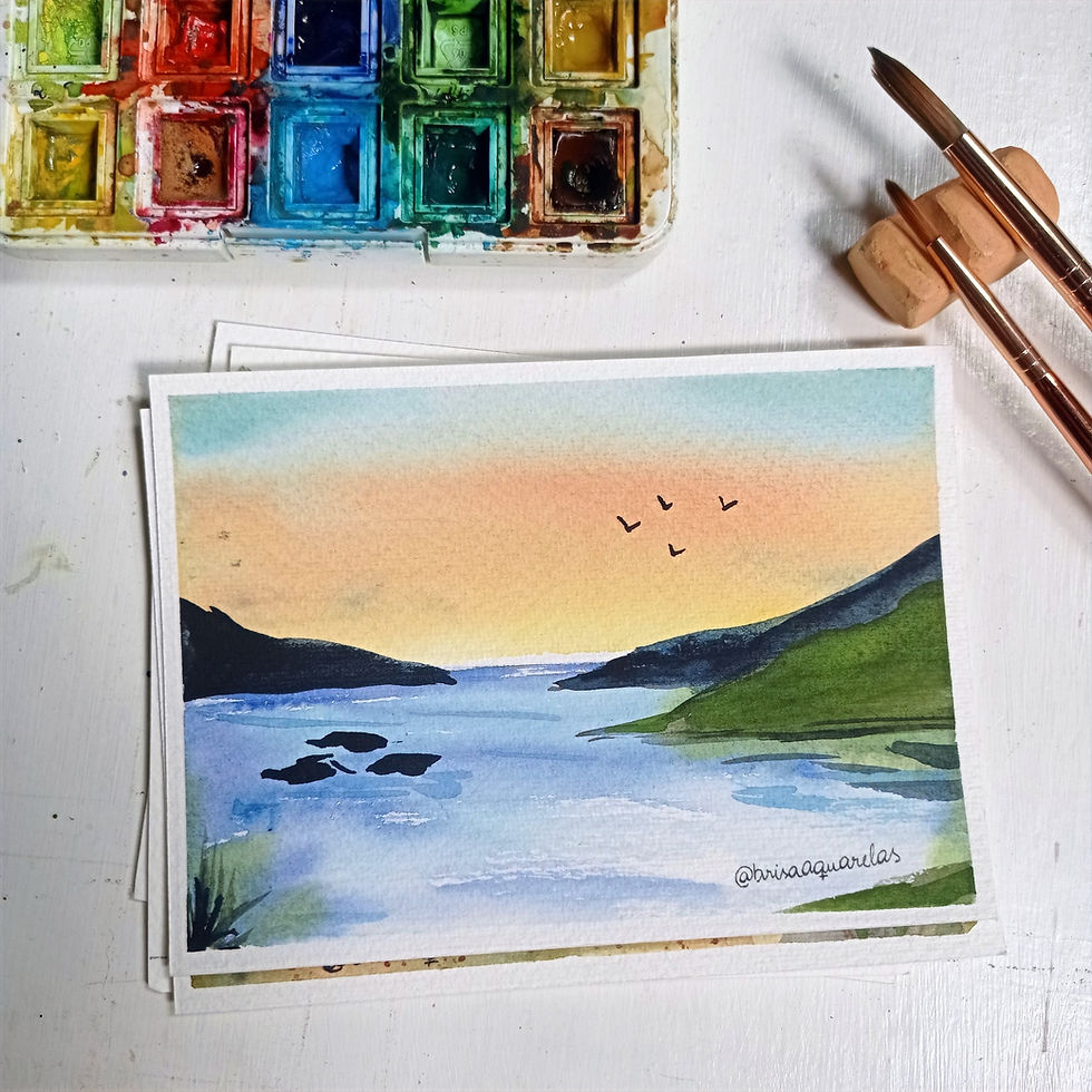 Thumbnail: Watercolor Sunset in Ubatuba