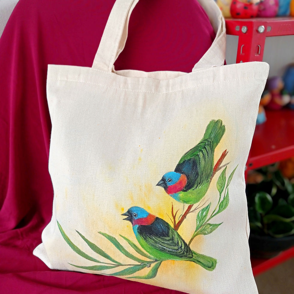 Thumbnail: Tote Bag Brazilian Birds Saira-Military