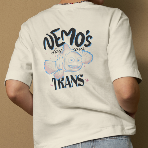 Woman in Nemo's Trans T-Shirt