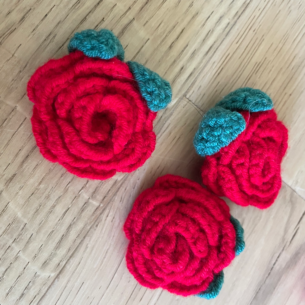Miniature : Rose rouge en crochet