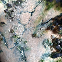 Textured, torn, fractured, stoneware, ceramics